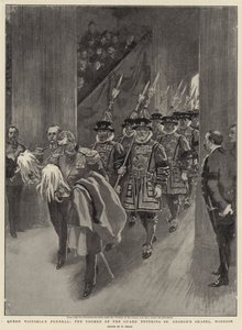 Funerale della Regina Vittoria, i Yeomen della Guardia che entrano nella Cappella di San Giorgio, Windsor da William Small